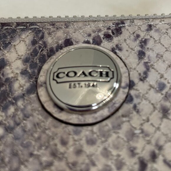 Coach Gray Snakeskin Leather Accordion Style Zip Around Wallet - Picture 8 of 16